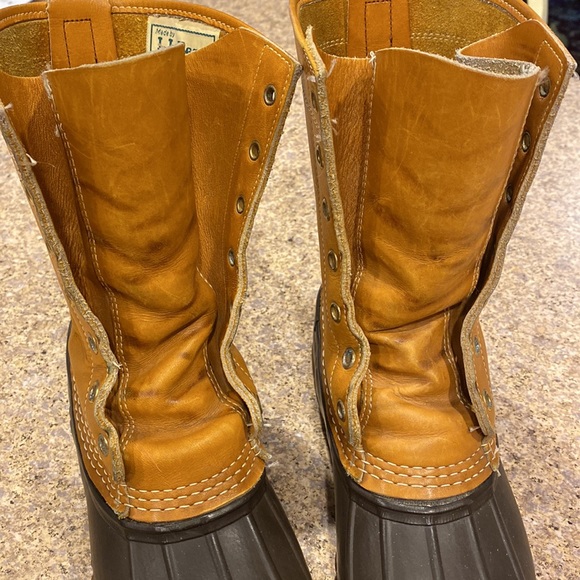 L. L. Bean Vintage Bean Leather Rubber Duck Boots W’s 8 (No Innersoles or Laces) - Picture 8 of 17